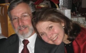 A man and woman posing for a photo.