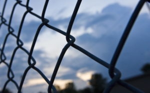 closeup shot of metal fence